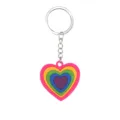 Bunter Regenbogen Herz Schlüsselanhänger Metall Ring Tasche Charm süßes Geschenk - Herz