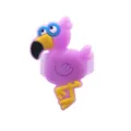 Cute flamingo silicone ring for kids, cartoon PVC soft rubber adjustable finger ring gift - Purple
