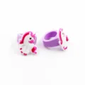Detailansicht niedlicher Einhorn-Ring, farbenfrohes Silikonband, fröhliches Kinderschmuck Accessoire. - Einhorn 10