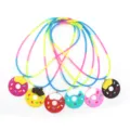 Kinder PVC weichgummi Donut Halskette bunte Anhänger Party Geschenk Spielzeug Schmuck Set - Zufällige Mix-Halsketten