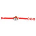 Rotes PVC Piratenarmband mit Totenkopf Anhänger und verstellbaren Herzen für Kinder. - Stil 03