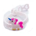 Kinder niedliches Einhorn PVC verstellbares Armband mit Herzloechern Detailansicht - Einhorn 3-Loch Armband 02
