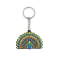 Porte-clés paon en caoutchouc souple PVC coloré avec anneau métal, charmant cadeau. - Style 6