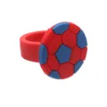 Colorful PVC soccer ring dopamine style party gift cute toy ring accessory for kids. - Red