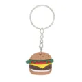 Niedlicher Cartoon Burger Schlüsselanhänger mit PVC Anhänger und Metallring für Taschen. - Burger Schlüsselanhänger