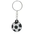 Sport-Thema Fußball Schlüsselanhänger, schwarz-weißer Silikon-Anhänger mit Metallring. - Fußball Stil