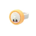 Simpatico anello Xiaolongbao, morbido PVC panino cartone variante, colore giallo e bianco. - Bianco