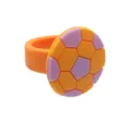 Colorful silicone soccer ring party gift cute dopamine style rubber ring cake decor accessory - Orange