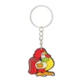 Süßer Cartoon Hahn PVC Schlüsselanhänger Detailansicht, ideal für Taschen und Geschenke. - Hahn Schlüsselanhänger