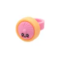 Anneau en silicone de petit pain cuit à la vapeur mignon, jouet d'enfant de poupée - Rose