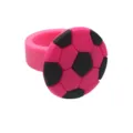 Pink black silicone soccer ring party gift cute dopamine sports ring cake decoration - Rose Red