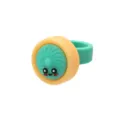 Joli anneau de pain cuit à la vapeur, bague souple en PVC pour enfants, vert et jaune. - Bleu sarcelle