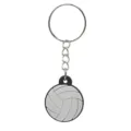 Volleybal sleutelhanger sport hanger metalen ring tas charm schattig cadeautje voor man en vrouw - Witte Volleybal Sleutelhanger