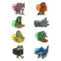 Funny surreal animal PVC rings set, creative bizarre meme character silicone finger jewelry. - Ring Set / 8 Pieces/Pack