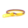 Bracciale con cerniera bicolore, giocattolo antistress in plastica giallo e viola alla moda. - Viola+Giallo