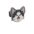 Niedlicher grauer Katzen PVC Weichgummi Ring für Kinder, Tier Spielzeug Fingerring. - Katzen Ring 02