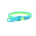 Bracelet fermeture eclair bicolore mode enfant jouet d'amitie fete dekompression cadeau - Vert+Bleu