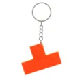 Orange block keychain PVC soft building block T-shaped game pendant keyring toy gift item - T-Shape / Orange