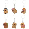 Niedlich capybara schlüsselanhänger set PVC weichgummi tier anhänger tasche zubehör kinder - Katzen Schlüsselanhänger / 6er Set