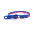 Bracelet fermeture eclair plastique bicolore mode amitie bijou fete jouet decompression cadeau - Bleu Royal et Rose Rouge