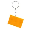 Yellow 2x3 brick keychain, cute soft PVC block key ring, toy bag pendant accessory gift. - Rectangle (2x3 Block) / Yellow