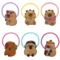 Süße Wasserschwein Haargummis Set Cartoon PVC weiche Gummi Haarband für Kinder Zubehör - Murmeltier Haargummi / 6er Set
