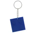 Blue 2x2 block brick keychain metal ring toy pendant accessory for bags and keys - Square (2x2 Block) / Blue