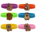 Bunte Capybara Silikon Armbänder, süße Cartoon Figur Armreif für Kinder Geschenke. - Murmeltier Armband