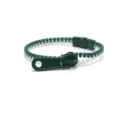 Bracelet fermeture eclair bicolore jouet anti stress, accessoire amitie pour enfants. - Vert Foncé & Blanc