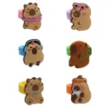 Süße Capybara PVC Weichgummi Ringe Set 6 Stk. Cartoon Tier Fingerring Kinder Schmuck - Katzenpfoten-Ring