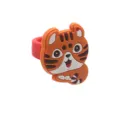 Schattige cartoon tijger PVC zacht rubber kinderring, oranje kleur, speels dier sieraden accessoire. - Katten Ring 10