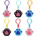 Süßer Cartoon Katzenpfoten Schlüsselanhänger Set, bunte PVC Anhänger für Kinder Accessoires. - Katzenpfote Schlüsselanhänger Set