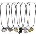 Niedliche Cartoon Katzen Halskette Set, PVC Weichgummi verschiedene Stil Variante. - Katzen Halskette Set