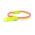 Bracelet fermeture éclair bicolore néon, jouet anti-stress amical pour fête d'enfants. - Vert + Rose Rouge
