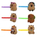Süße Capybara PVC Weichgummi Spielzeug Anhänger Set bunte Cartoon Zubehör Accessoires - Murmeltier Haarklammer