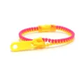 Bracelet fermeture eclair en plastique bicolore jouet de decompression pour enfants - Jaune et Rose Rouge