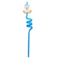 Pajita para beber infantil con conejito, pajita de plástico flexible para fiesta y celebraciones. - Conejo Azul Real