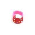 Bague donut dessin animé pour enfants en PVC souple dessert anneau jouet cadeau détail - Rouge