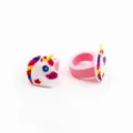 Kinder Cartoon Einhorn Ring PVC Weichgummi Regenbogen Fingerring Kinderspielzeug Geschenk - Einhorn 11