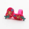 Kinder Süße Meerjungfrau Silikon Ring Rosa Cartoon Weichgummi Finger Schmuck Geschenk - Rot / Medium (17mm)