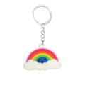 Niedlicher Regenbogen Wolke Schlüsselanhänger Variante, bunter Silikon Taschenanhänger für Auto. - Regenbogen