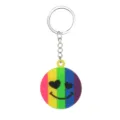 Bunter Regenbogen Smiley Silikon Schlüsselanhänger süße Taschenanhänger Auto Geschenk - Smiley
