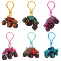 Porte-clés en caoutchouc PVC camion monstre coloré pour enfants, joli ensemble de jouets de fête. - Porte-Clés Fermoir Ampoule Camion Monstre Mélange Aléatoire