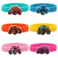 Pulseras de silicona coloridas para niños con dijes de camión monstruo PVC set 6 - Pulsera de Silicona Camión Monstruo Mezcla Aleatoria