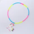 Kleurrijke siliconen buis ketting met schattige eenhoorn hanger voor kinderen cadeau - Eenhoorn Halsketting 07