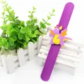 Enfants dessin anime dinosaure silicone bracelet slap jouet violet poignet cadeau. - Violet