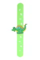 Kinder Cartoon Dinosaurier Klapparmband Silikon Handgelenk Band Detail Ansicht Spielzeug - Grün (Dinosaurier Kleiner Druck 03)