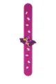 Detailansicht des Silikon-Schnapparmbands mit süßen Cartoon-Dinosaurier-Prints und 3D-Figur. - Rosa Pterosaurier (Dinosaurier Kleiner Druck 09)