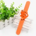 Bracelet slap dinosaure pour enfants mignon orange bracelet silicone jouet cadeau fête - Orange