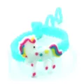 Leuke unicorn siliconen armband voor kinderen, verstelbaar 3-gats hart ontwerp, kleurrijke bedel. - Eenhoorn 3-Gats Polsband 15